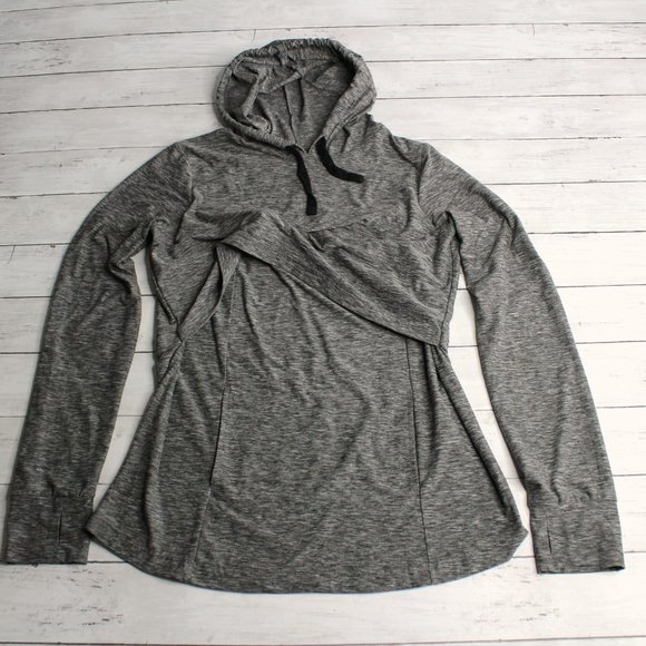Motherhood Women's Maternity Nursing Athletic Top Size M Gray Hooded - Picture 1 of 7